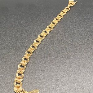 14k heart bracelet heavy